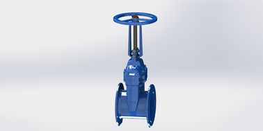 Korosi tahan flange penyegelan lembut Tipe katup gerbang air Dengan operasi manual / listrik