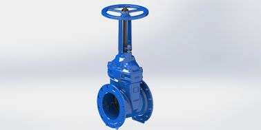 Merah / Biru Lapisan Epoxy tahan duduk katup gerbang roda tangan dioperasikan