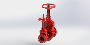 Klep duduk elastis untuk layanan pemadam kebakaran, Klep gerbang stainless steel merah
