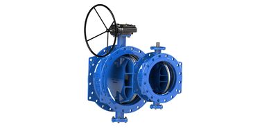DN350mm Ductile Iron Double Eccentric Butterfly Valve Dengan Arch Disc