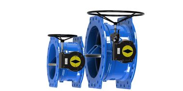 Disk Double Excentric Butterfly Valve Epoxy yang dilapisi dengan Worm Gear