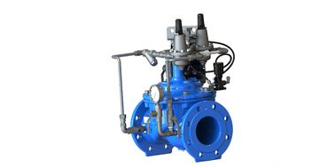 Blue RAL 5005 NSF61 katup kontrol air dengan bagian dalam SS304 dan kursi tubuh EPDM