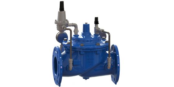Katup Penurun Tekanan Air dengan Membran EPDM dengan Penguat Nilon, Koneksi Flange EN1092-2 dan Material GGG50