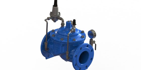 Katup Penurun Tekanan Air dengan Membran EPDM dengan Penguat Nilon, Koneksi Flange EN1092-2 dan Material GGG50