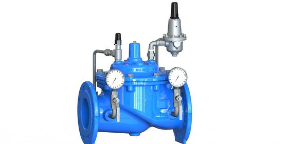 Flange Connection Water Pressure Reducing Valve dengan kursi SS304 dan diafragma EPDM yang diperkuat nilon untuk kontrol tekanan yang tepat