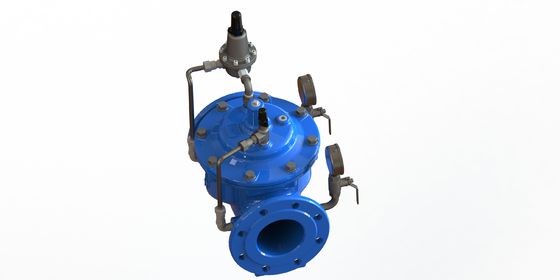 Flange Connection Water Pressure Reducing Valve dengan Kursi SS304 dan Permukaan Lapisan Epoxy untuk Ketahanan