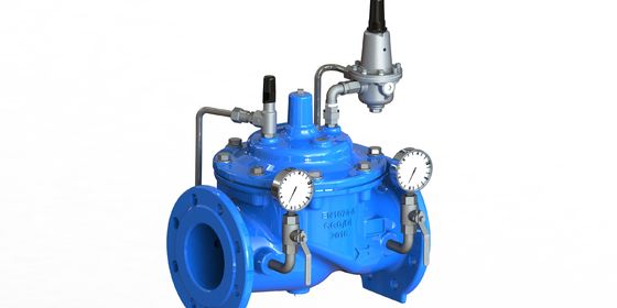 Flange Connection Water Pressure Reducing Valve dengan kursi SS304 dan diafragma EPDM yang diperkuat nilon untuk kontrol tekanan yang tepat