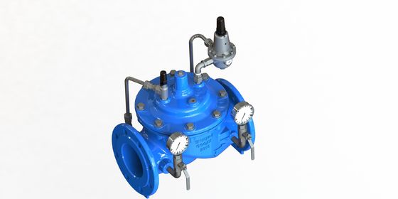 Flange Connection Water Pressure Reducing Valve dengan Kursi SS304 dan Permukaan Lapisan Epoxy untuk Ketahanan