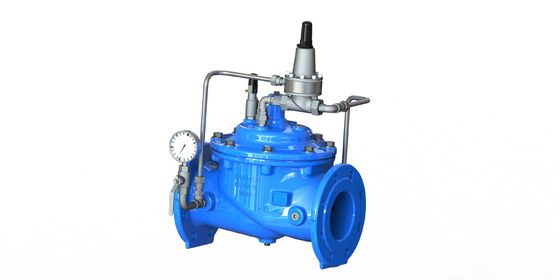 PN10 Klep Penjaga Tekanan Minimal dengan Konstruksi Besi Duktil dan Sambungan Flanged
