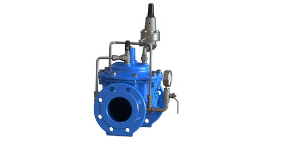 Katup Penjaga Tekanan Penghubung Flange Besi Duktil dengan tekanan nominal PN10 dan suhu operasi 0-80 °C