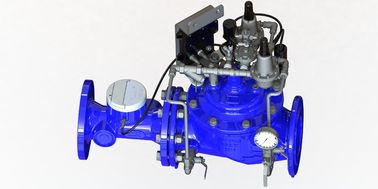 Bahan percontohan SS304 Biru RAL 5005 NSF61 Katup Kontrol Air Terbuat Dari Besi Listrik Untuk Konservasi dan Pengelolaan Air