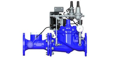 Bahan percontohan SS304 Biru RAL 5005 NSF61 Katup Kontrol Air Terbuat Dari Besi Listrik Untuk Konservasi dan Pengelolaan Air