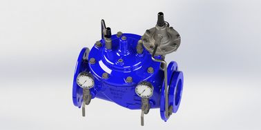 Manual Blue Ral5005 Flow Control Valve Baja tahan karat Untuk Pipa Besi Duktil Model A400