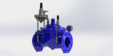 Manual Blue Ral5005 Flow Control Valve Baja tahan karat Untuk Pipa Besi Duktil Model A400