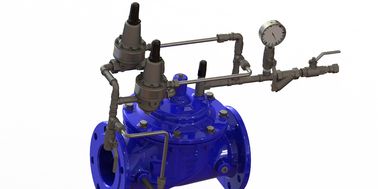 Blue Ductile Iron Anti Surge Control Valve Sebagai Safety Valve Nylon Diperkuat Diafragma