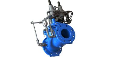 Bahan percontohan SS304 Biru RAL 5005 NSF61 Katup Kontrol Air Terbuat Dari Besi Listrik Untuk Konservasi dan Pengelolaan Air