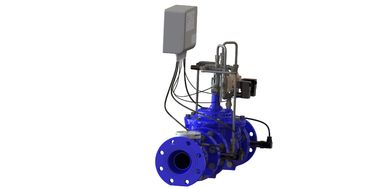 Bahan percontohan SS304 Biru RAL 5005 NSF61 Katup Kontrol Air Terbuat Dari Besi Listrik Untuk Konservasi dan Pengelolaan Air