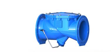 Blue Hydraulic Check Valve Tanpa Desain Clog Dengan Perangkat Hidraulik Cushion Disc Lapisan Karet