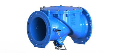 Blue Hydraulic Check Valve Tanpa Desain Clog Dengan Perangkat Hidraulik Cushion Disc Lapisan Karet