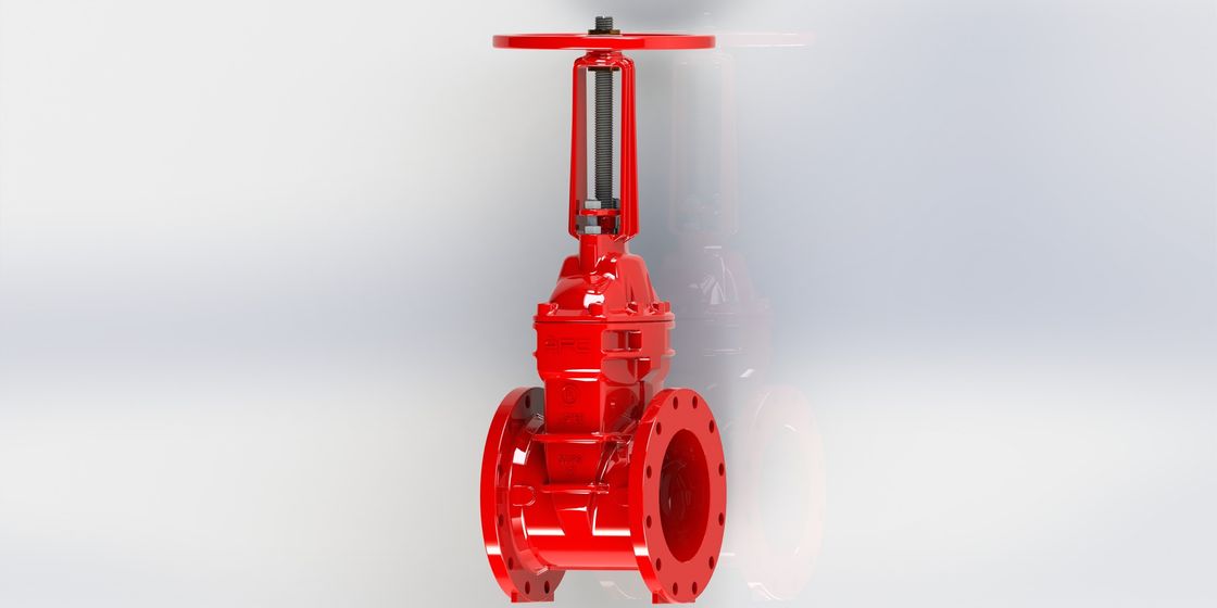 Flanged / Grooved Type UL FM Gate Valve Operasi roda tangan
