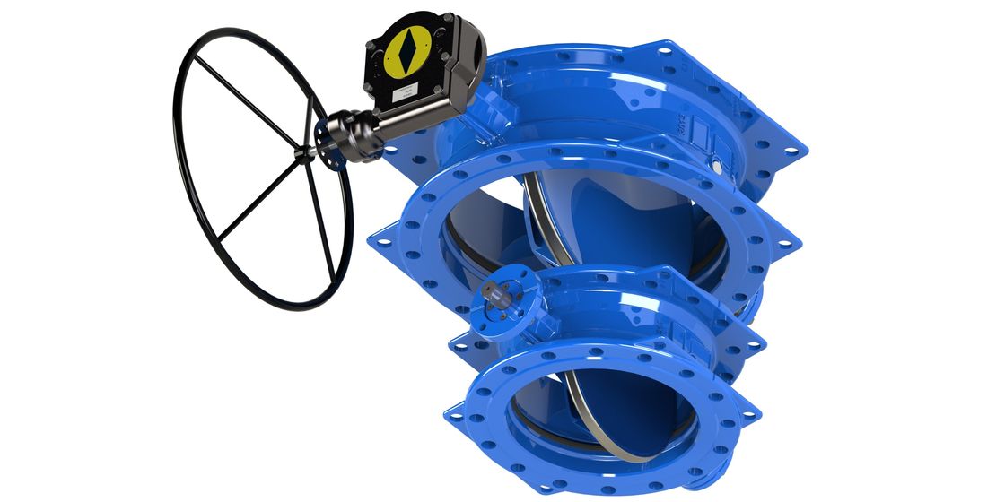 ISO bersertifikat katup kupu-kupu eksentrik ganda dengan disc stainless steel dan kursi EPDM untuk kontrol aliran yang tepat