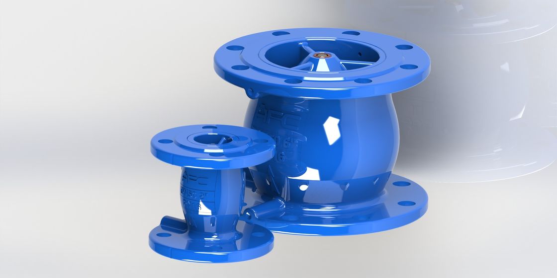 PN25 Tekanan Non-Slam Check Valve dengan konstruksi besi elastis dan sambungan ujung flange untuk aplikasi industri