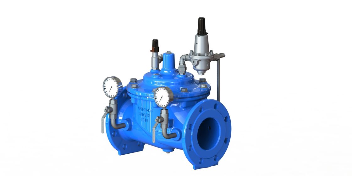 EN1092-2 Flange Standard Water Pressure Reducing Valve dengan bodi berlapis epoxy dan kursi SS304