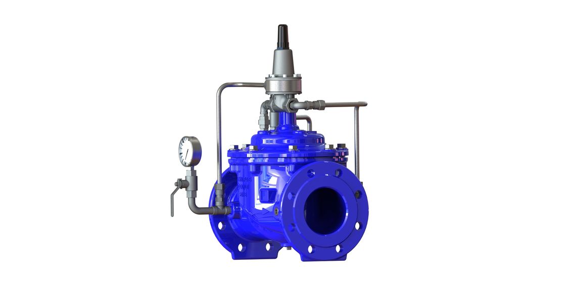 PN25 Tekanan Maksimum Ventil Pengendalian Dengan Sambungan Flange Dan Bahan Besi Duktil Untuk 2-40 Inci Pipelines