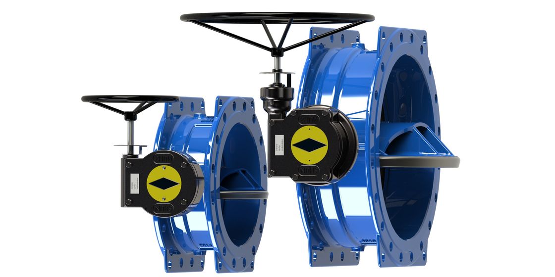 Duktil Iron Blue Double Eccentric Butterfly Valve Modulating / On Off tipe